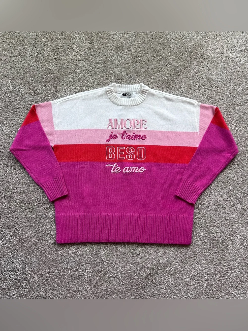 Anthropologie Beach Riot Callie Love Pink Long Sleeve Sweater Size XS NWT - Picture 4 of 10